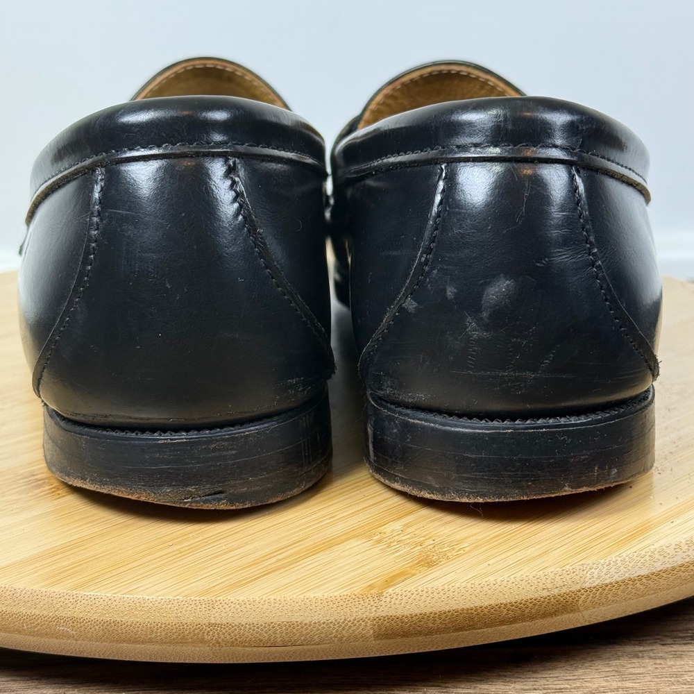 Sebago Hand Sewn Penny Loafers Men's 10.5 D Black Leather Classic Slip On 99430W - Picture 4 of 9